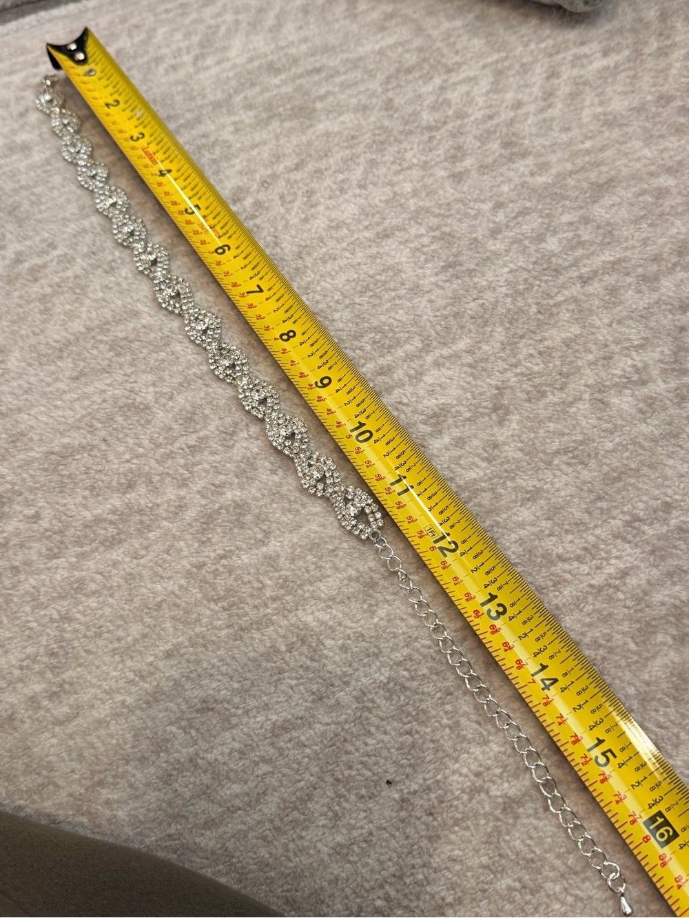 Crystal Infinity Link Statement Necklace - Silver Rhinestone - Picture 9 of 12